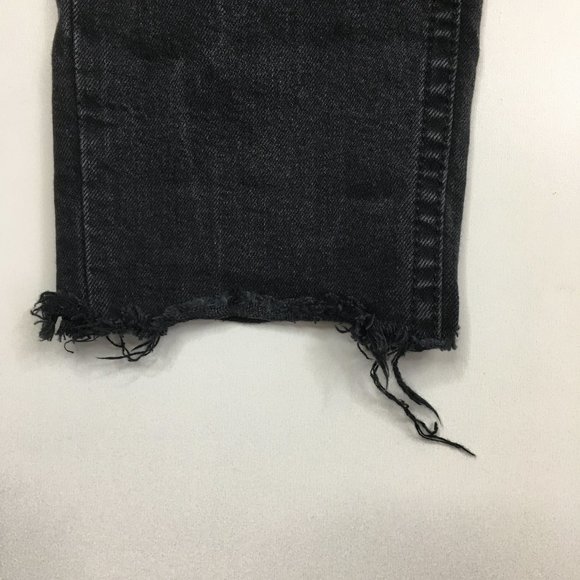 PAIGE Premium Denim Riot Wash Hoxton Ankle Peg Belted Raw Edge Hem Jeans - Picture 10 of 15